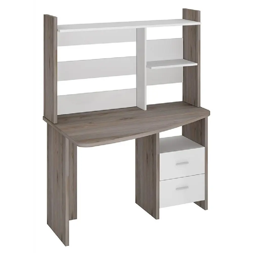 Фото Компьютерный стол Мэрдэс Скл-крл120+нкл-120 нбе лев 120x152x69 см ЛДСП цвет серый дуб, белый жемчуг Фото Компьютерный стол Мэрдэс Скл-крл120+нкл-120 нбе лев 120x152x69 см ЛДСП цвет серый дуб, белый жемчуг