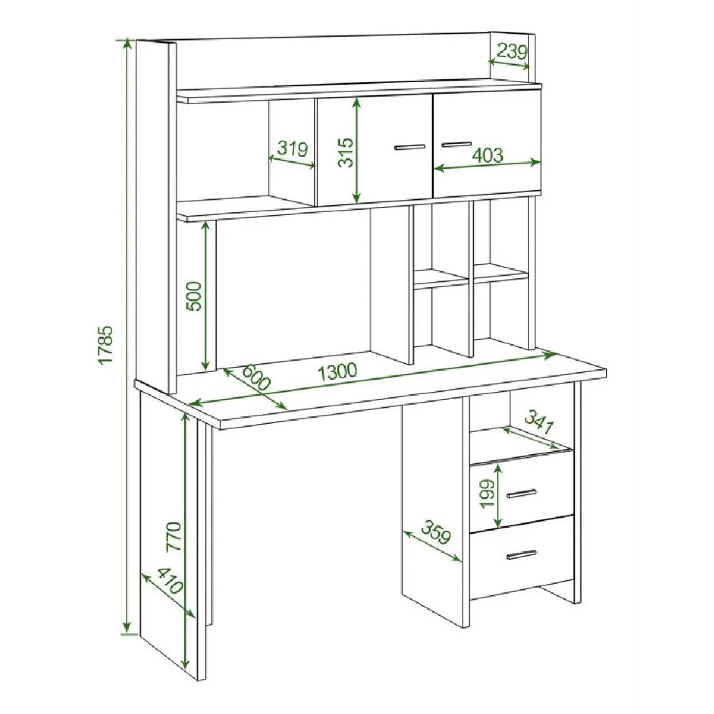 Фото 2 Компьютерный стол Мэрдэс Скл-прям130+нклx-130 ш-ч 130x179x60 см ЛДСП цвет коричневый Фото 2 Компьютерный стол Мэрдэс Скл-прям130+нклx-130 ш-ч 130x179x60 см ЛДСП цвет коричневый