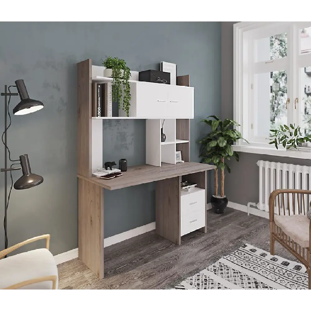 Фото 4 Компьютерный стол Мэрдэс Скл-прям130+нклx-130 ш-ч 130x179x60 см ЛДСП цвет коричневый Фото 4 Компьютерный стол Мэрдэс Скл-прям130+нклx-130 ш-ч 130x179x60 см ЛДСП цвет коричневый