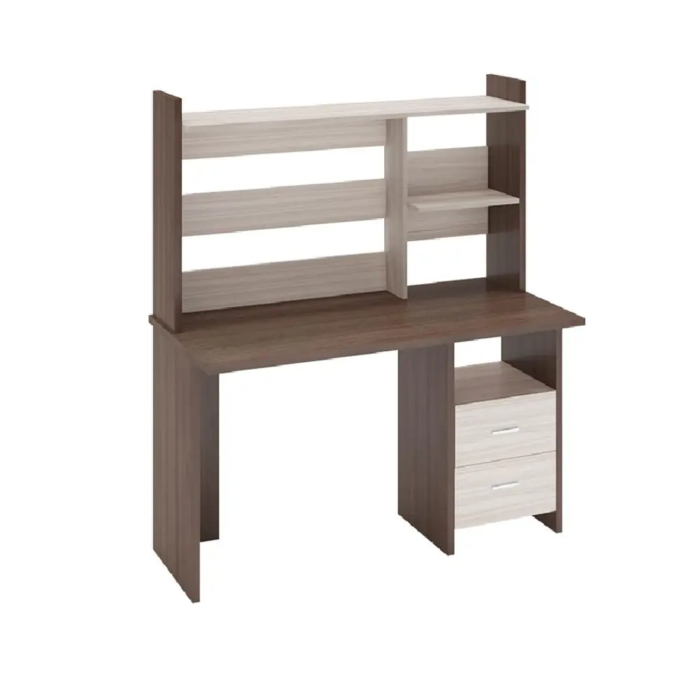 Фото Компьютерный стол Мэрдэс Скл-скл-прям130+нкл-130 шк-ч 130x152x60 см ЛДСП цвет коричневый, бежево-белый Фото Компьютерный стол Мэрдэс Скл-скл-прям130+нкл-130 шк-ч 130x152x60 см ЛДСП цвет коричневый, бежево-белый