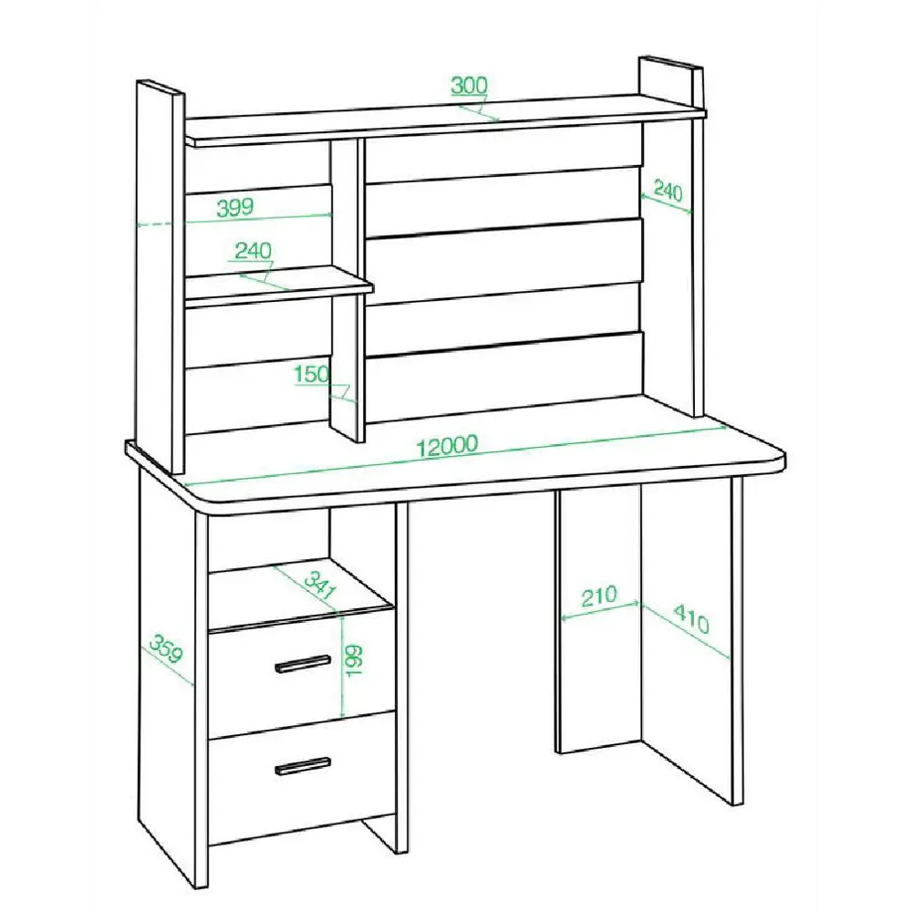 Фото 2 Компьютерный стол Мэрдэс Скл-трап120+нкл-120 шк-ч лев 120x152x72 см ЛДСП цвет коричневый, бежево-белый