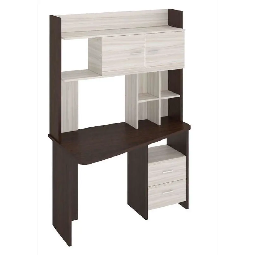 Фото Компьютерный стол Мэрдэс Скл-трап120+нклx-120 вк лев 120x179x72 см ЛДСП цвет венге, бежево-белый Фото Компьютерный стол Мэрдэс Скл-трап120+нклx-120 вк лев 120x179x72 см ЛДСП цвет венге, бежево-белый