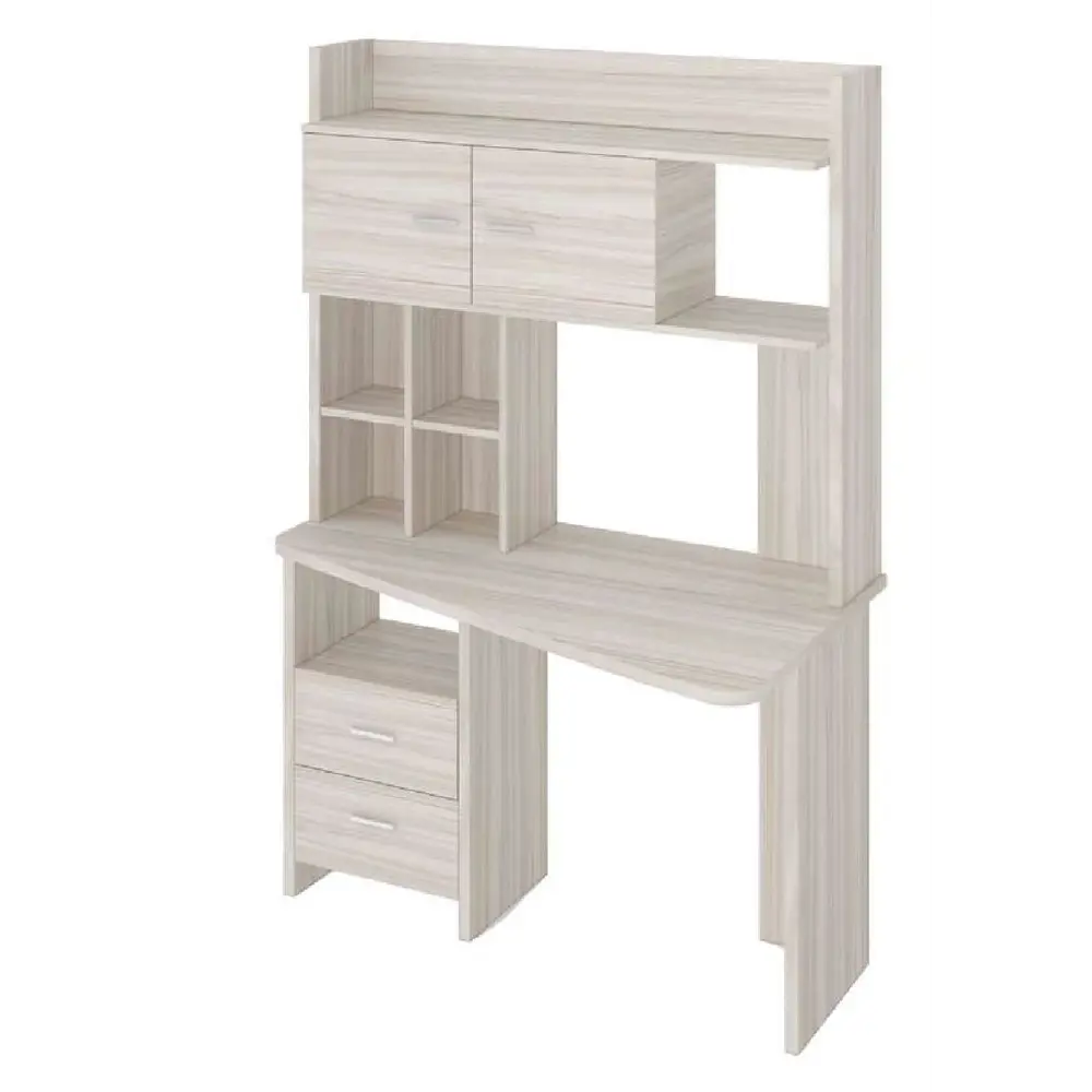 Фото Компьютерный стол Мэрдэс Скл-трап120+нклx-120 к прав 120x179x72 см ЛДСП цвет бежево-белый Фото Компьютерный стол Мэрдэс Скл-трап120+нклx-120 к прав 120x179x72 см ЛДСП цвет бежево-белый