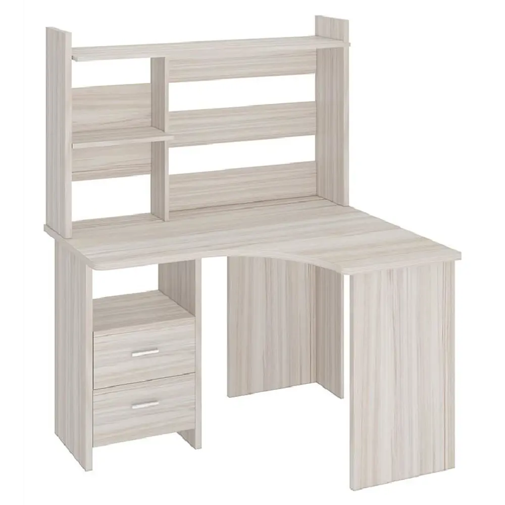 Фото Компьютерный стол Мэрдэс Скл-угл120+нкл-120 к прав 120x152x100 см ЛДСП цвет бежево-белый