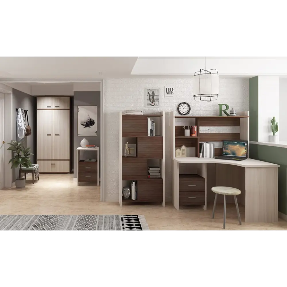 Фото 4 Компьютерный стол Мэрдэс Скл-угл120+нкл-120 нбе прав 120x152x100 см ЛДСП цвет серый дуб, белый жемчуг Фото 4 Компьютерный стол Мэрдэс Скл-угл120+нкл-120 нбе прав 120x152x100 см ЛДСП цвет серый дуб, белый жемчуг