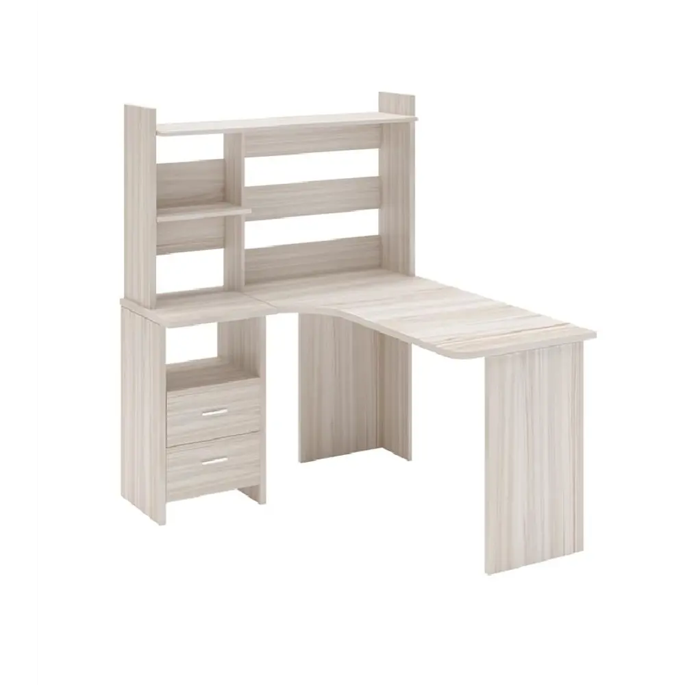 Фото Компьютерный стол Мэрдэс Скл-угл130+нкл-120 к лев 120x152x130 см ЛДСП цвет бежево-белый Фото Компьютерный стол Мэрдэс Скл-угл130+нкл-120 к лев 120x152x130 см ЛДСП цвет бежево-белый