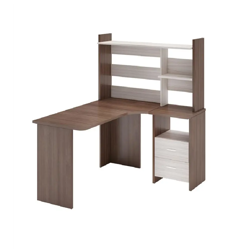 Фото Компьютерный стол Мэрдэс Скл-угл130+нкл-120 шк-ч прав 120x152x130 см ЛДСП цвет коричневый, бежево-белый Фото Компьютерный стол Мэрдэс Скл-угл130+нкл-120 шк-ч прав 120x152x130 см ЛДСП цвет коричневый, бежево-белый