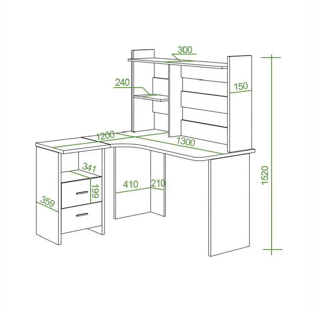 Фото 2 Компьютерный стол Мэрдэс Скл-угл130+нкл-130 к прав 130x152x120 см ЛДСП цвет бежево-белый Фото 2 Компьютерный стол Мэрдэс Скл-угл130+нкл-130 к прав 130x152x120 см ЛДСП цвет бежево-белый