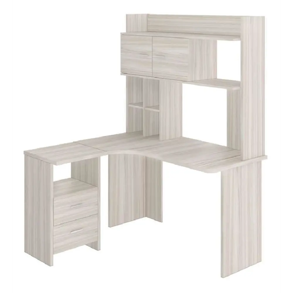 Фото Компьютерный стол Мэрдэс Скл-угл130+нклx-130 к лев 130x179x120 см ЛДСП цвет бежево-белый Фото Компьютерный стол Мэрдэс Скл-угл130+нклx-130 к лев 130x179x120 см ЛДСП цвет бежево-белый