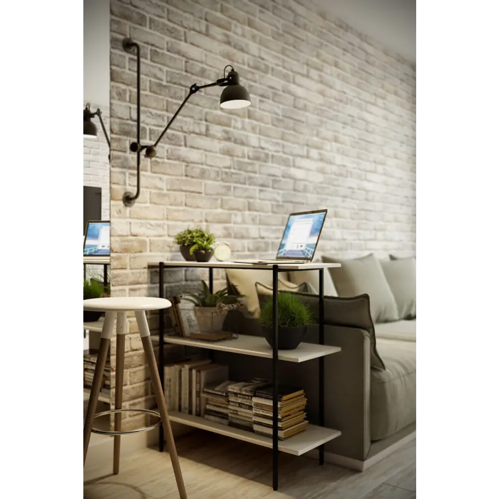 Фото 3 Стеллаж с полками Калифорния мебель 90x90.5x36.3 см МДФ с покрытием цвет белый нагрузка на полку до 20 кг