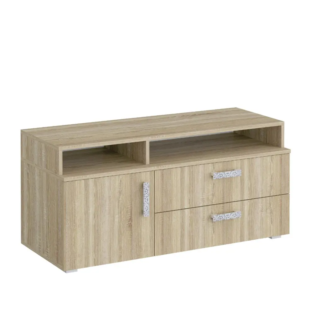 Фото Тумба под телевизор Мебельная фабрика 1+1 1738 110x50x45 см ЛДСП цвет дуб сонома Фото Тумба под телевизор Мебельная фабрика 1+1 1738 110x50x45 см ЛДСП цвет дуб сонома