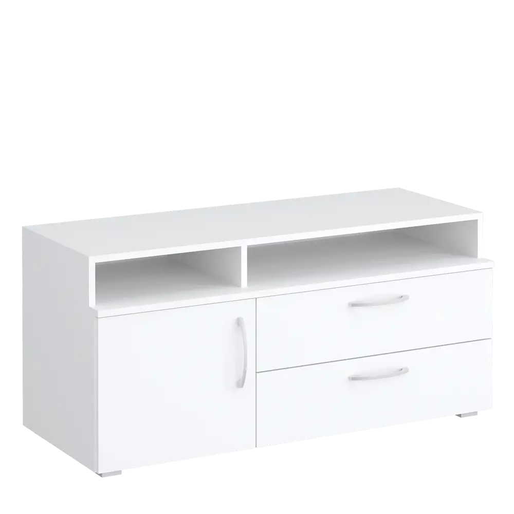 Фото Тумба под телевизор Мебельная фабрика 1+1 1650 110x50x45 см ЛДСП цвет белый Фото Тумба под телевизор Мебельная фабрика 1+1 1650 110x50x45 см ЛДСП цвет белый