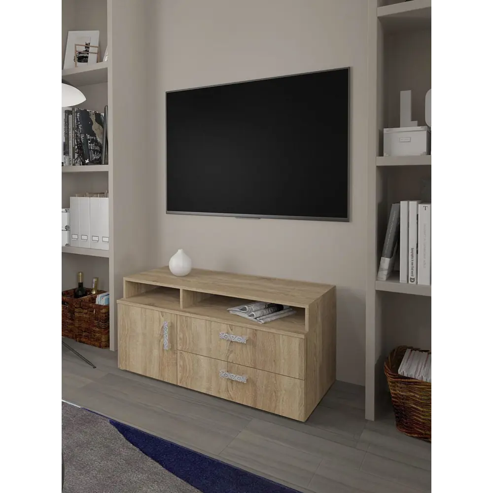 Фото 4 Тумба под телевизор Мебельная фабрика 1+1 1738 110x50x45 см ЛДСП цвет дуб сонома Фото 4 Тумба под телевизор Мебельная фабрика 1+1 1738 110x50x45 см ЛДСП цвет дуб сонома