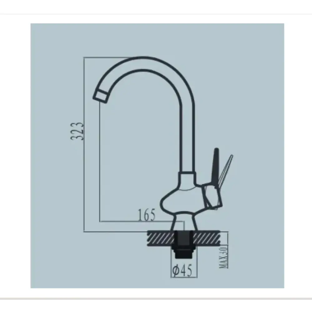 Фото 2 Однорычажный смеситель Kolag Klg 4050-k30 излив 30.3 см цвет хром