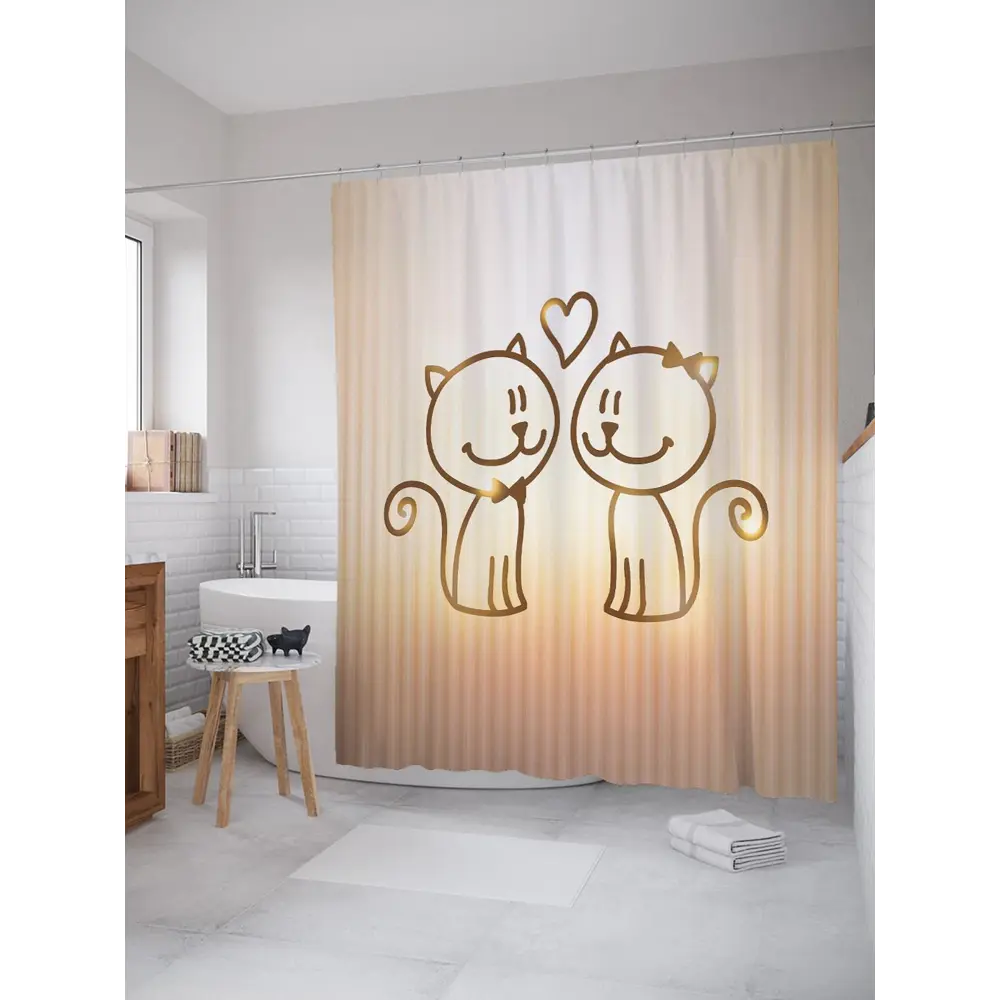 Фото Штора для ванной JoyArty Взгляд нежности, 180x200 см Фото Штора для ванной JoyArty Взгляд нежности, 180x200 см