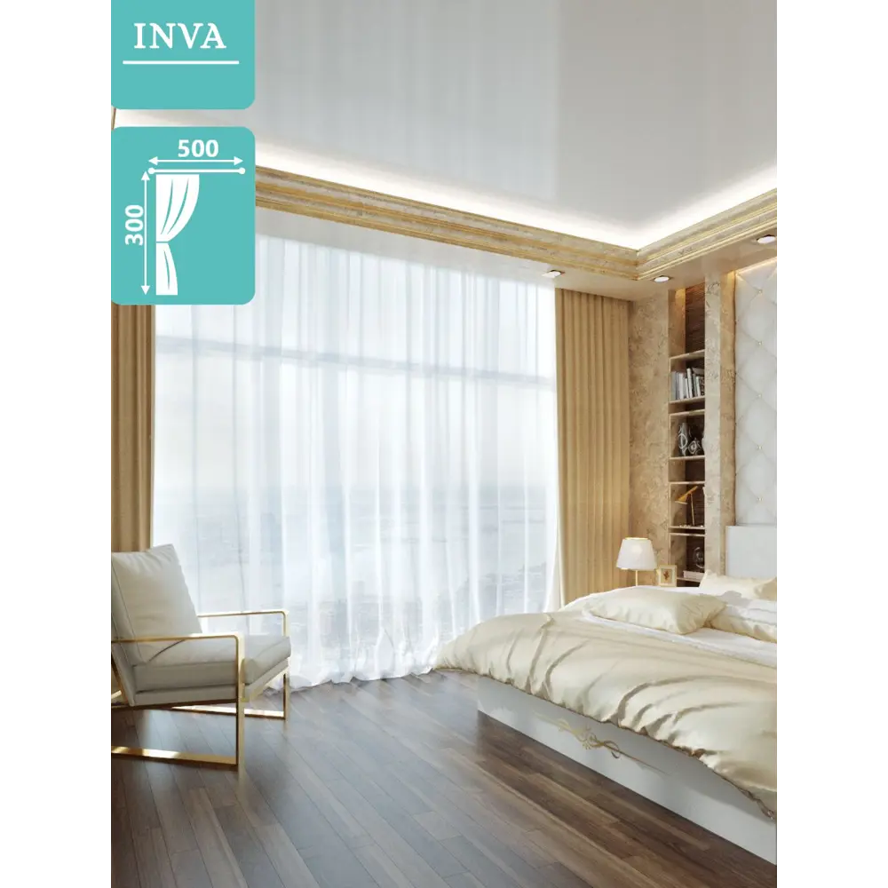 Фото Тюль Inva вуаль 500х300см белый Фото Тюль Inva вуаль 500х300см белый