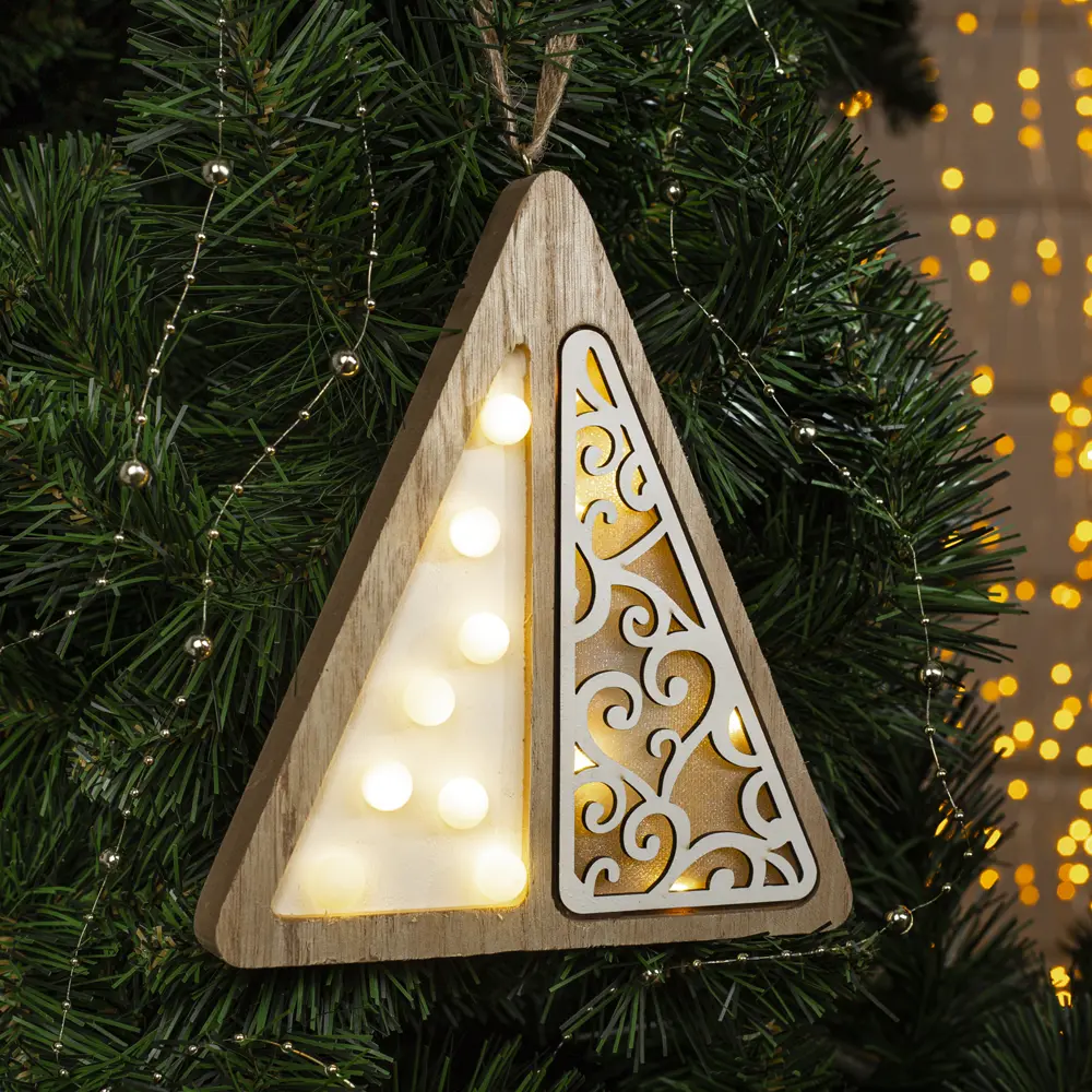 Фото Елочная игрушка Fsnl-546 Luazon lighting 4364324 19 см х 2 см бежевый