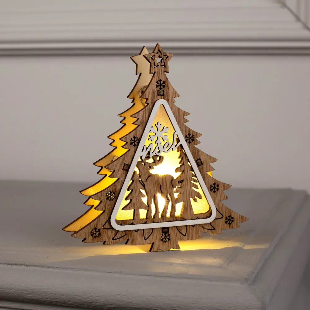 Фото 4 Елочная игрушка Елочка с оленем Luazon lighting 6117367 2 см х 11 см бежевый Фото 4 Елочная игрушка Елочка с оленем Luazon lighting 6117367 2 см х 11 см бежевый