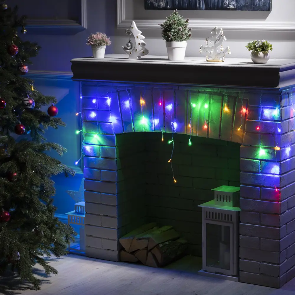Фото Электрогирлянда комнатная Luazon lighting 3556828 бахрома 1.8x1.8 м 48 ламп разноцветный 8 режимов работы Фото Электрогирлянда комнатная Luazon lighting 3556828 бахрома 1.8x1.8 м 48 ламп разноцветный 8 режимов работы
