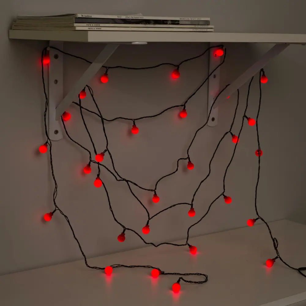 Фото 3 Электрогирлянда комнатная Luazon lighting 3590711 гирлянда 5 м 30 ламп красный 8 режимов работы