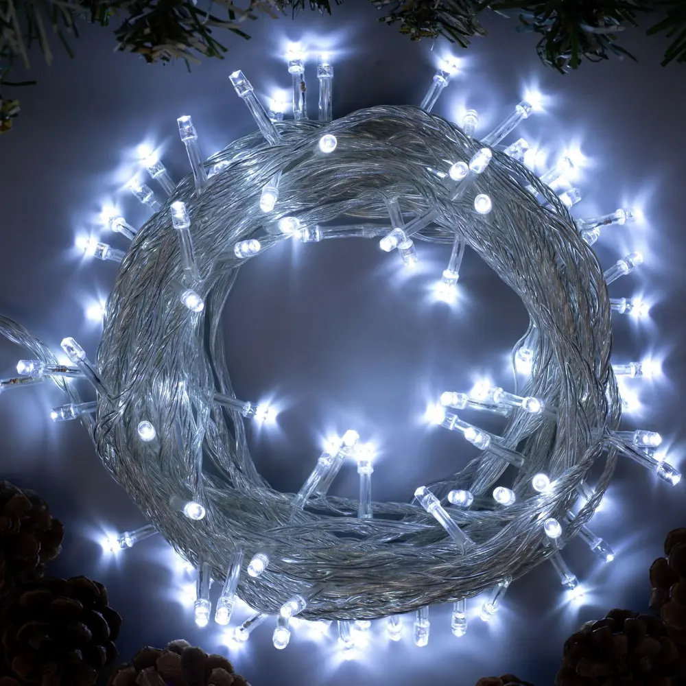 Фото Электрогирлянда комнатная Luazon lighting 3556780 нить 10 м 100 ламп бесцветный 8 режимов работы Фото Электрогирлянда комнатная Luazon lighting 3556780 нить 10 м 100 ламп бесцветный 8 режимов работы