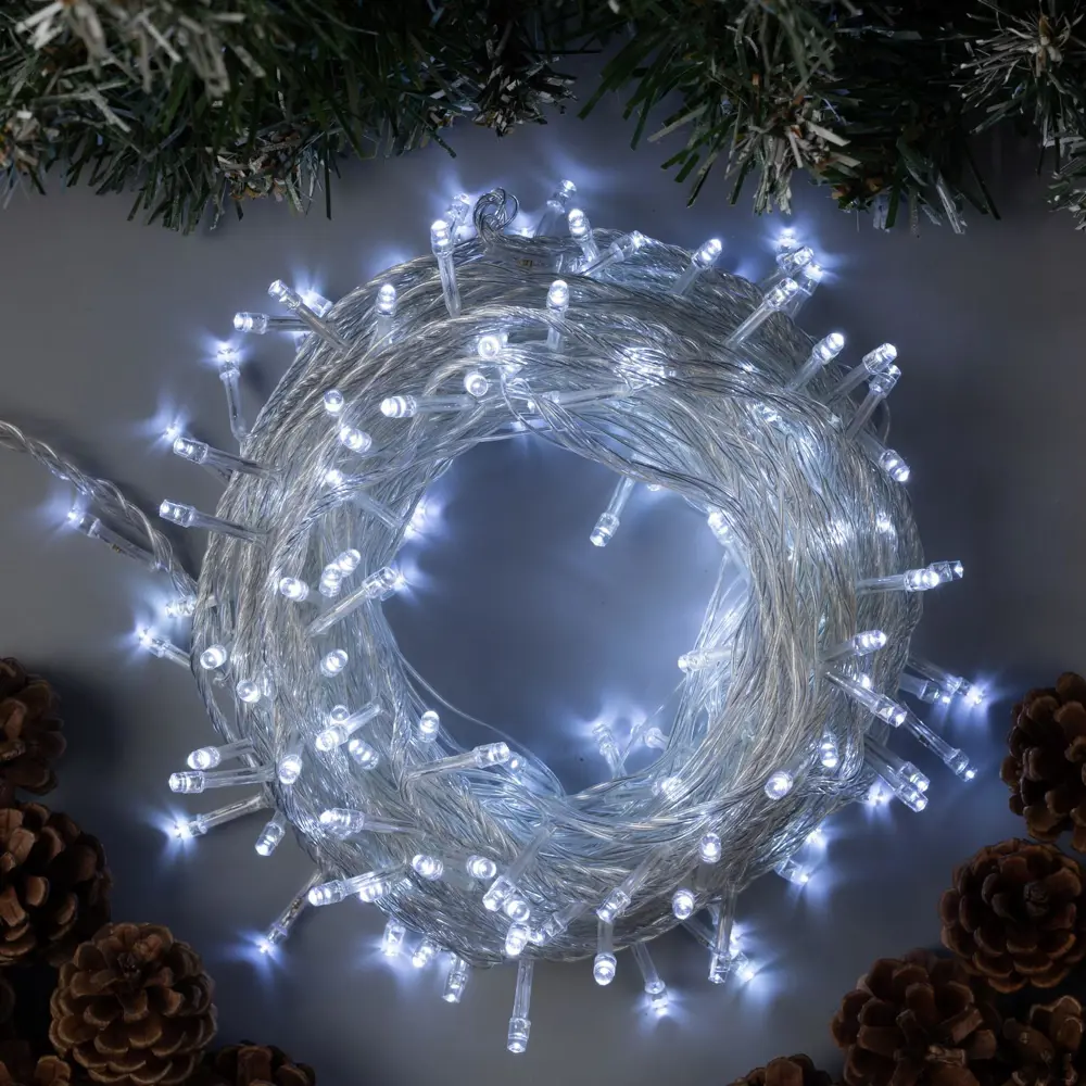 Фото Электрогирлянда комнатная Luazon lighting 3556804 нить 20 м 200 ламп бесцветный 8 режимов работы Фото Электрогирлянда комнатная Luazon lighting 3556804 нить 20 м 200 ламп бесцветный 8 режимов работы
