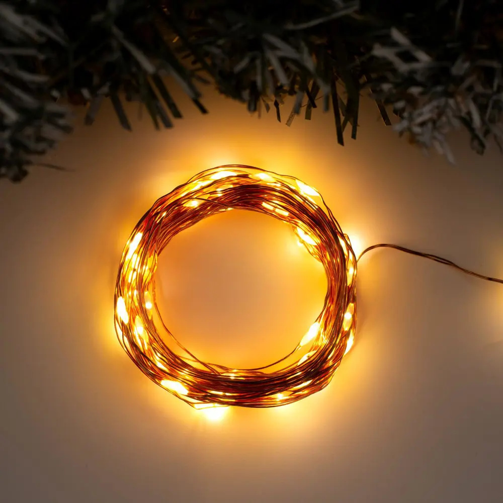 Фото Электрогирлянда комнатная Luazon lighting 5198364 роса 10 м 100 ламп бесцветный 1 режим работы Фото Электрогирлянда комнатная Luazon lighting 5198364 роса 10 м 100 ламп бесцветный 1 режим работы