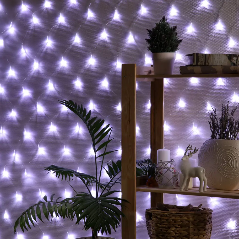 Фото Электрогирлянда комнатная Luazon lighting 1585745 сеть 1.6x1.6 м 144 ламп холодный белый 8 режимов работы Фото Электрогирлянда комнатная Luazon lighting 1585745 сеть 1.6x1.6 м 144 ламп холодный белый 8 режимов работы