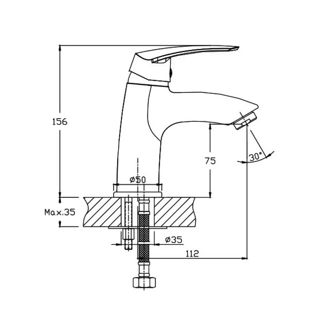 Фото 6 Смеситель для раковины Orange Alfi M18-021br однорычажный цвет бронза
