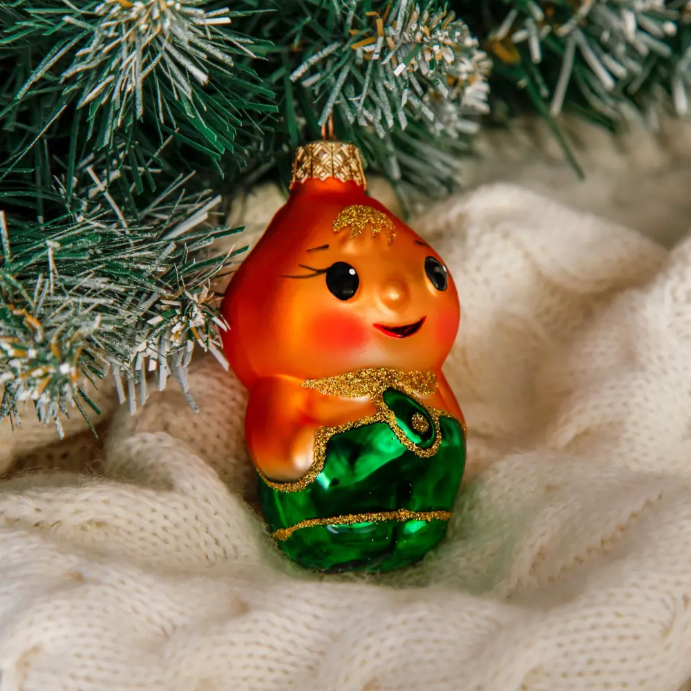 Фото Елочная игрушка Чипполино Simaland 4422285 8 см х 4 см разноцветный