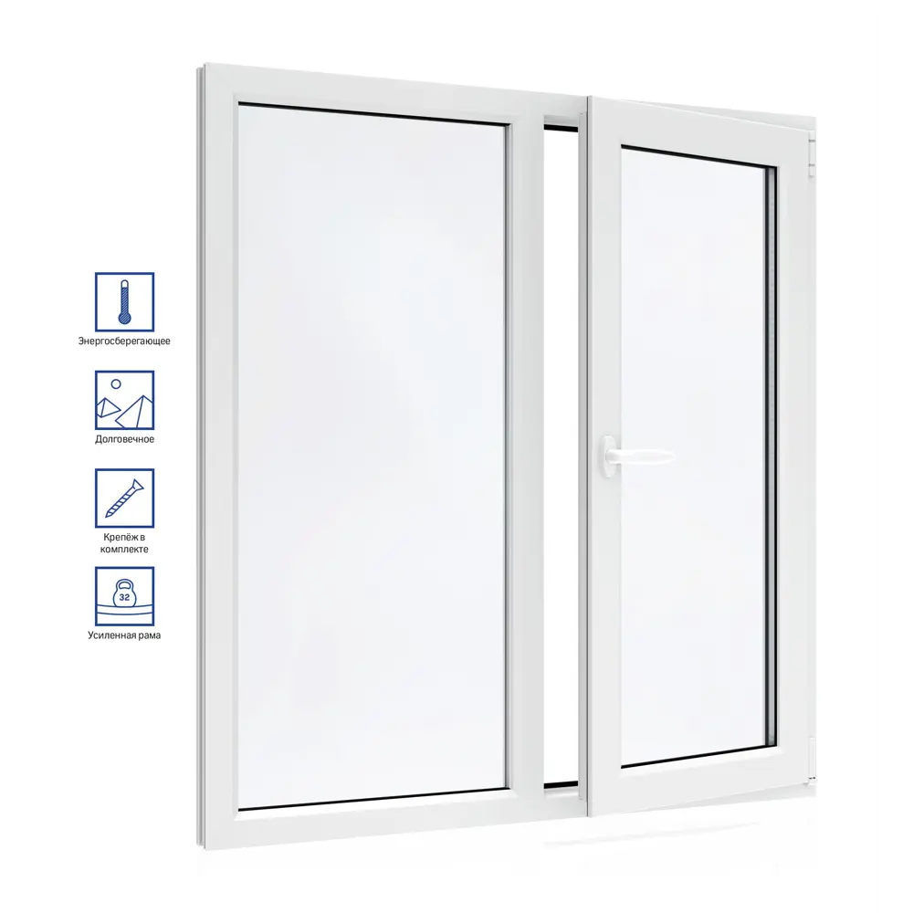 Фото Пластиковое Окно ПВХ VEKA WHS 60 двухстворчатое ширина 120 х высота 130 см левое глухое правое поворотно откидное с ручкой однокамерный стеклопакет Фото Пластиковое Окно ПВХ VEKA WHS 60 двухстворчатое ширина 120 х высота 130 см левое глухое правое поворотно откидное с ручкой однокамерный стеклопакет