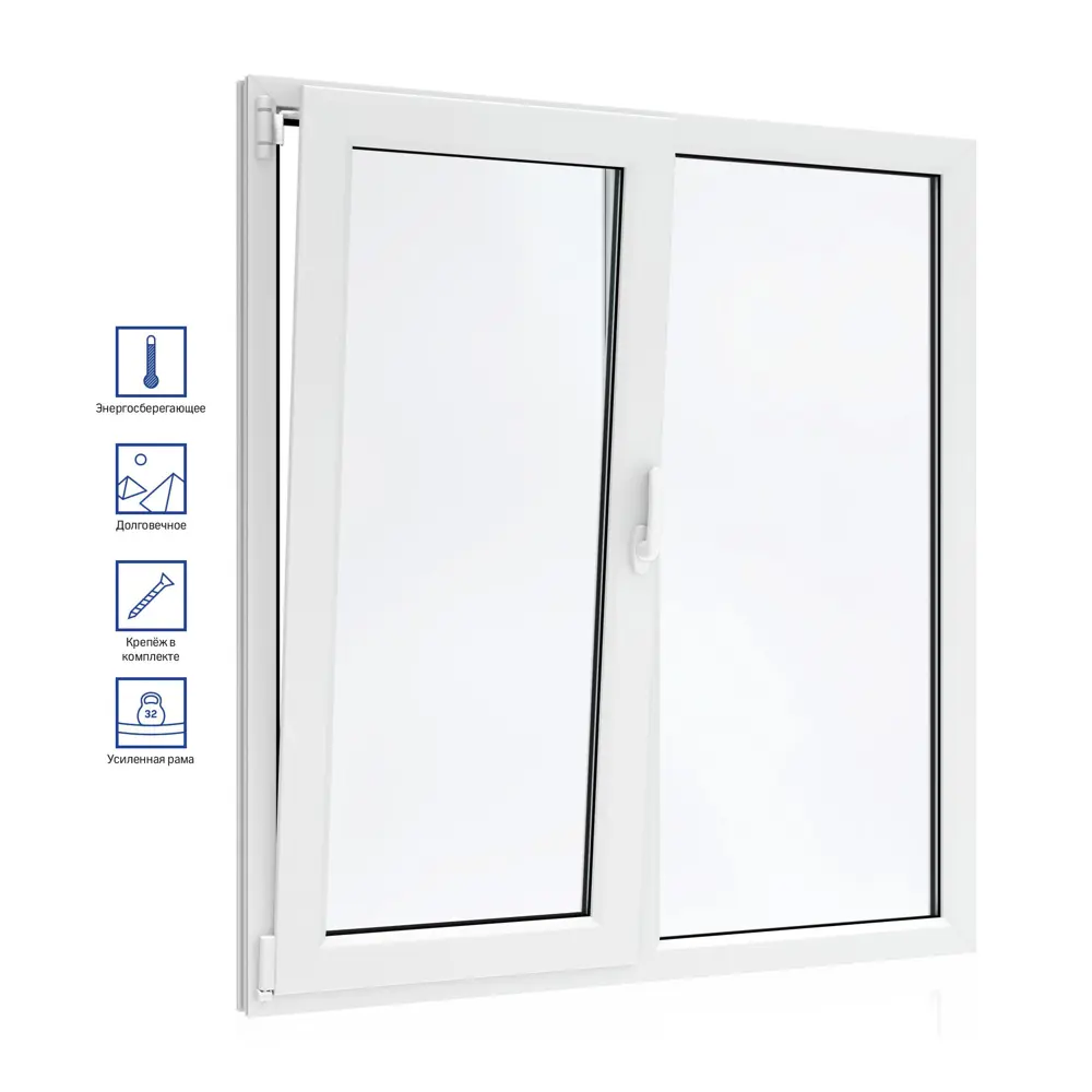 Фото Пластиковое Окно ПВХ VEKA WHS 60 двухстворчатое ширина 150 х высота 110 см правое глухое левое поворотно откидное с ручкой однокамерный стеклопакет Фото Пластиковое Окно ПВХ VEKA WHS 60 двухстворчатое ширина 150 х высота 110 см правое глухое левое поворотно откидное с ручкой однокамерный стеклопакет