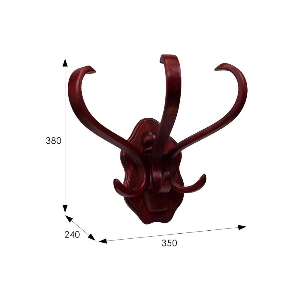 Фото 5 Вешалка Ifers 35x38x24 см 3 крючка цвет махагон