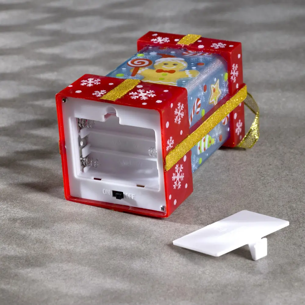 Фото 3 Светящаяся электрическая фигура Красный подарок с пряником для дома Luazon lighting 12 ламп h 11.5 см красный Фото 3 Светящаяся электрическая фигура Красный подарок с пряником для дома Luazon lighting 12 ламп h 11.5 см красный