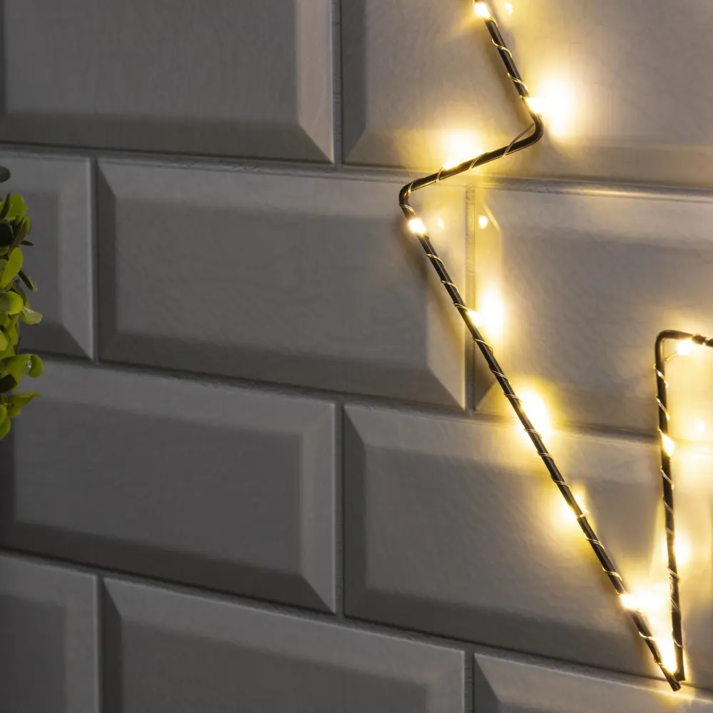 Фото 3 Светящаяся электрическая фигура Молния для дома Luazon lighting 25 ламп h 2 см черный