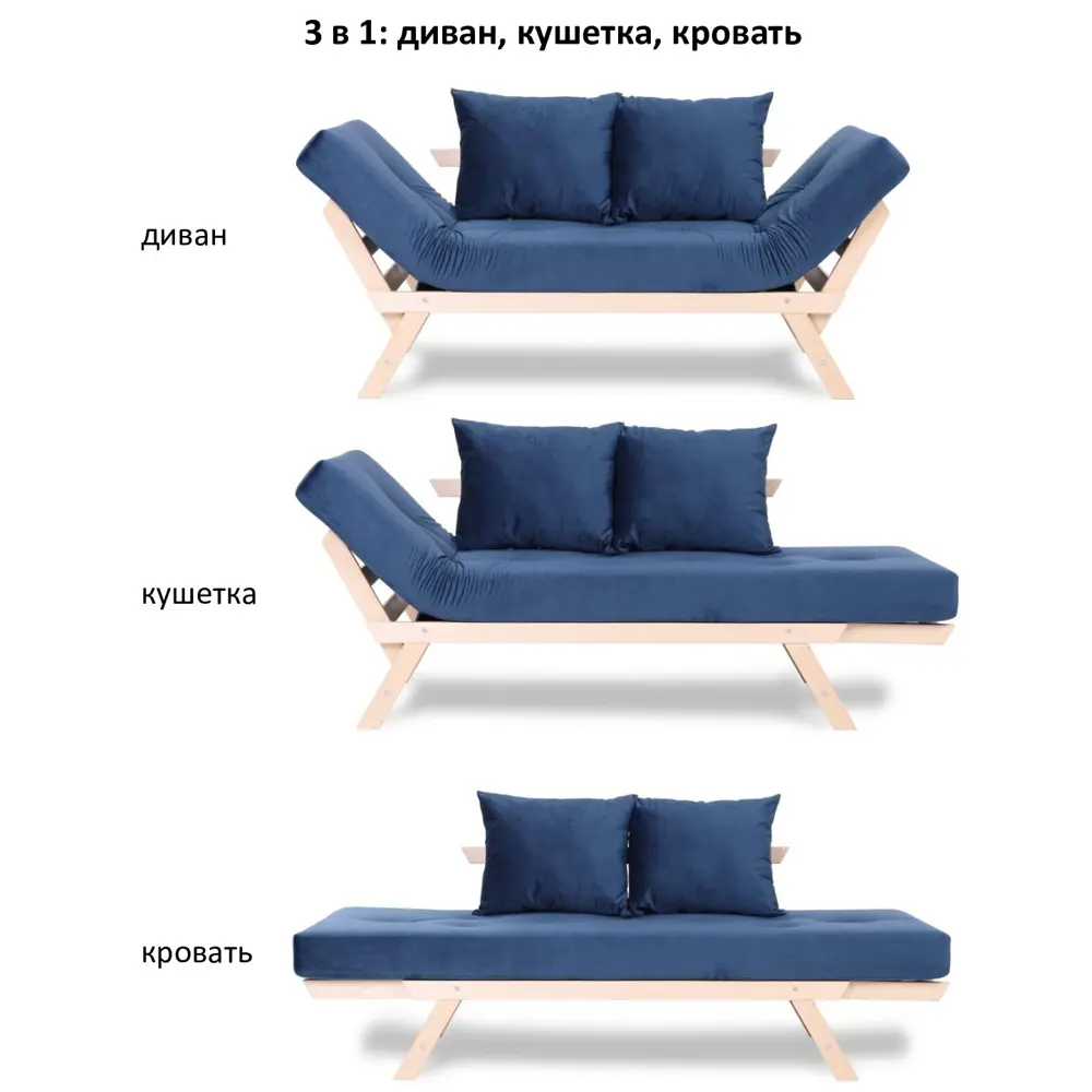 Фото 3 Диван Гарден трейд Грета 160x69x75 см велюр цвет синий Фото 3 Диван Гарден трейд Грета 160x69x75 см велюр цвет синий
