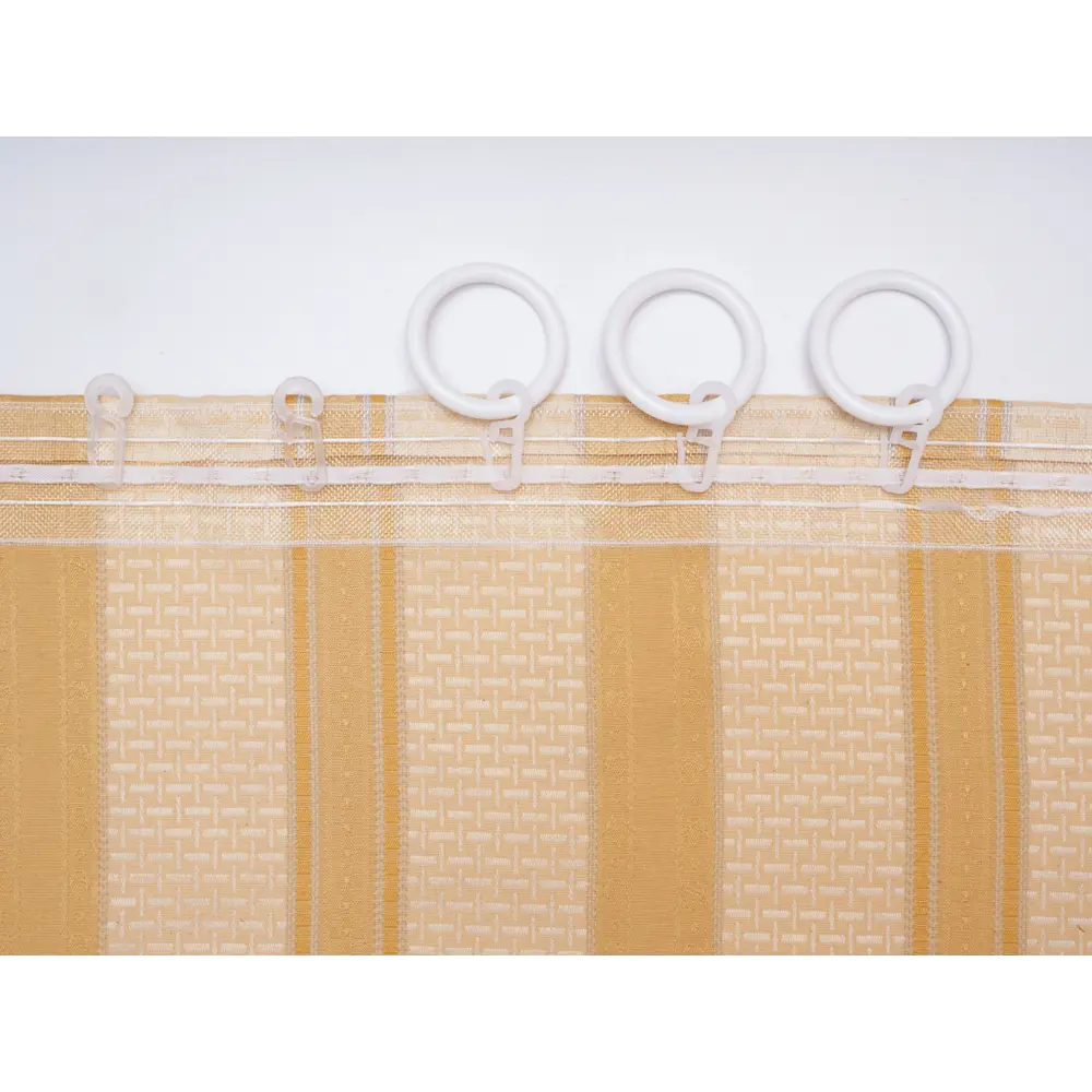 Фото 2 Штора на шторной ленте Полоса 160x260 см цвет желтый