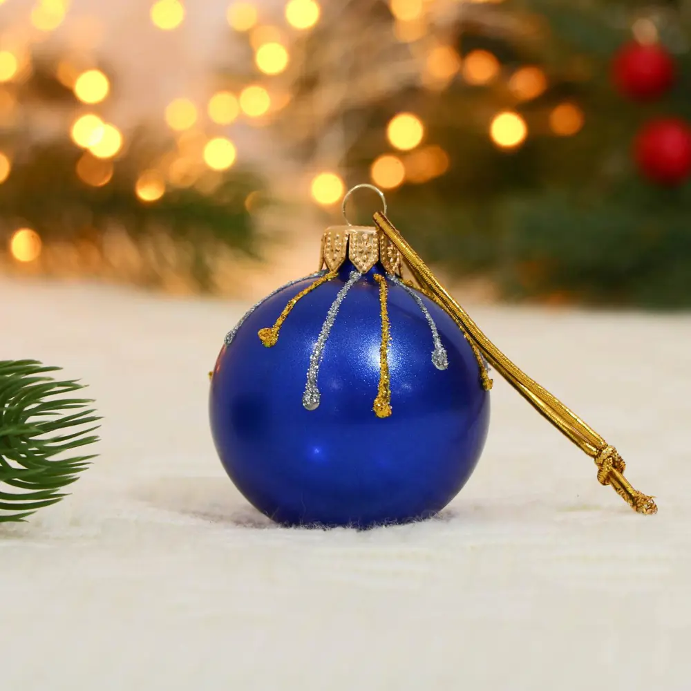 Фото Елочный шар Evis 7124099 Салют 5 см стекло синий Фото Елочный шар Evis 7124099 Салют 5 см стекло синий