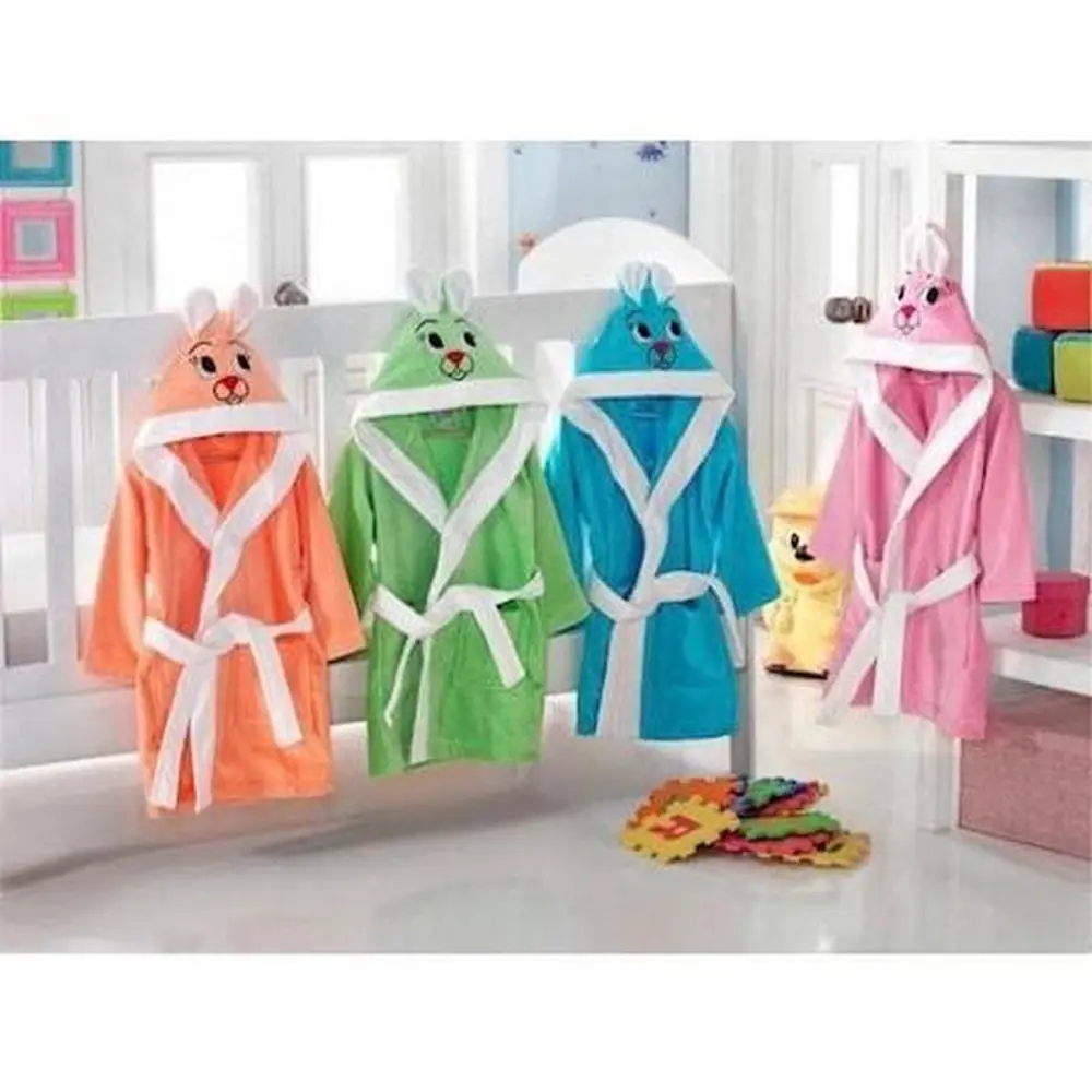 Фото Банный халат Soft cotton kvn853599 размер детский цвет зеленый Фото Банный халат Soft cotton kvn853599 размер детский цвет зеленый
