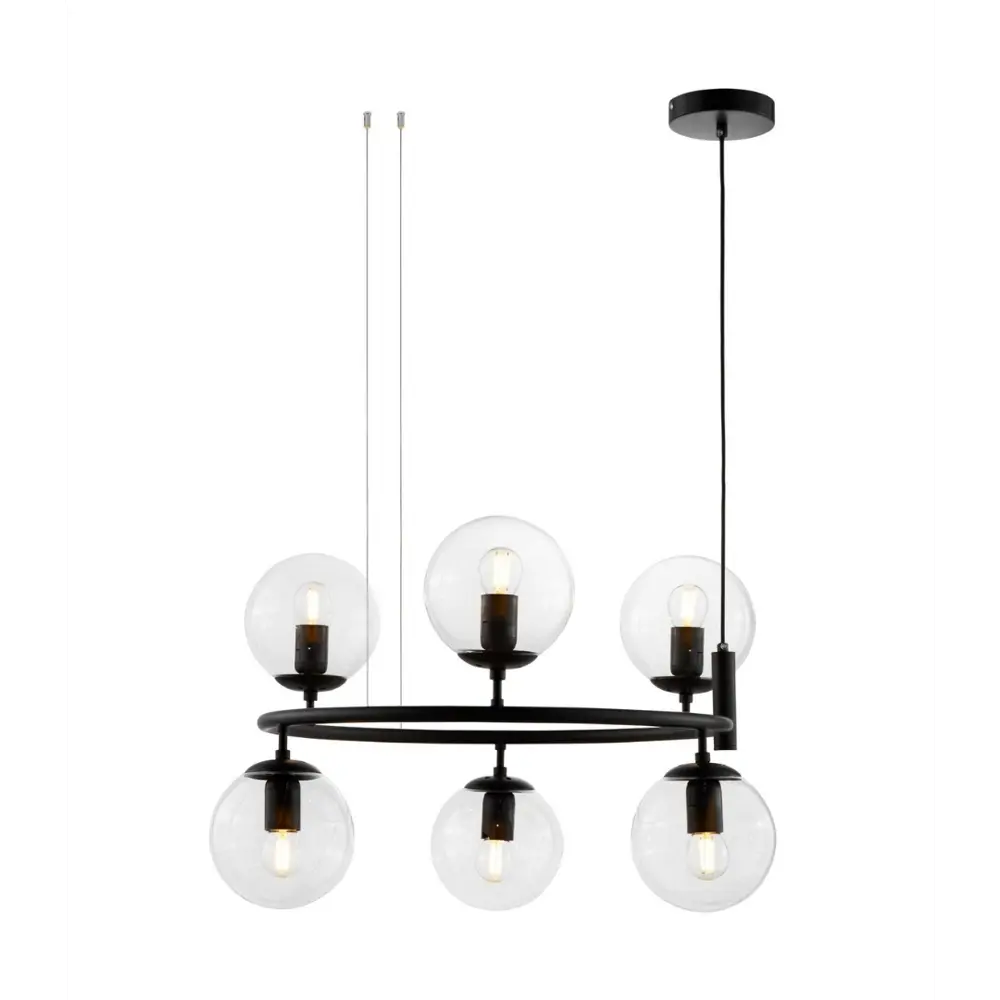 Фото Светильник подвесной LUMINA DECO LDP 6034-6 RND BK Ceredo 6 ламп 72 м² цвет черный Фото Светильник подвесной LUMINA DECO LDP 6034-6 RND BK Ceredo 6 ламп 72 м² цвет черный