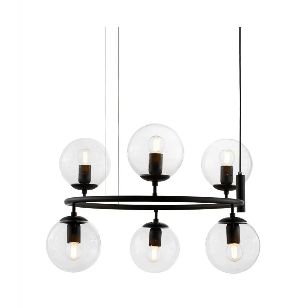 Фото 2 Светильник подвесной LUMINA DECO LDP 6034-6 RND BK Ceredo 6 ламп 72 м² цвет черный Фото 2 Светильник подвесной LUMINA DECO LDP 6034-6 RND BK Ceredo 6 ламп 72 м² цвет черный