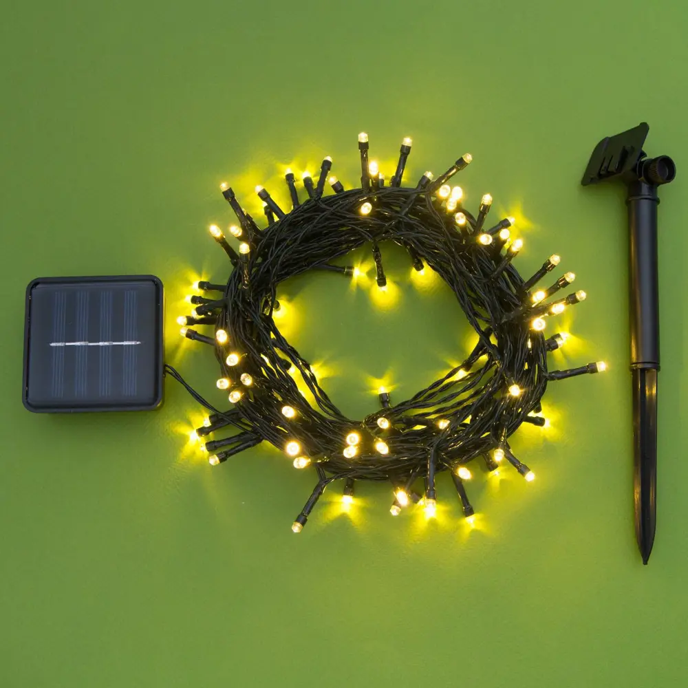 Фото 12 Гирлянда светодиодная нить Luazon Lighting SP-003 4137005 на солнечных батареях 10 м цвет черный Фото 12 Гирлянда светодиодная нить Luazon Lighting SP-003 4137005 на солнечных батареях 10 м цвет черный