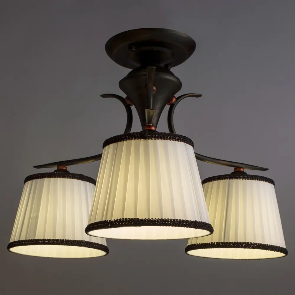 Фото 2 Светильник настенно-потолочный ARTE LAMP A5133PL-3BR IRENE 3 лампы цвет коричневый Фото 2 Светильник настенно-потолочный ARTE LAMP A5133PL-3BR IRENE 3 лампы цвет коричневый