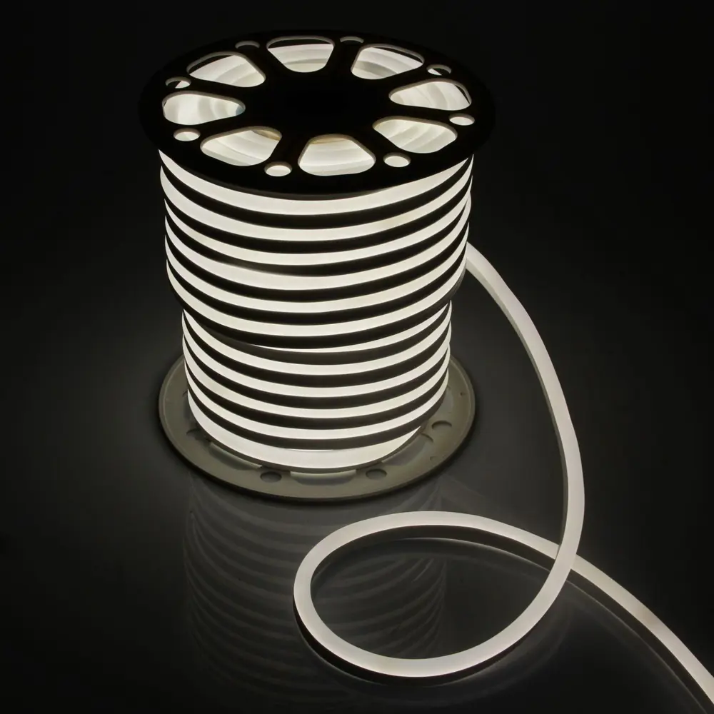 Фото Гибкий неон LUAZON LIGHTING NN.IP65.220.02.13.05.02 1431318 SMD 2835 120 диод/7.20 Вт/м 220 В IP67 50 м нейтральный белый свет