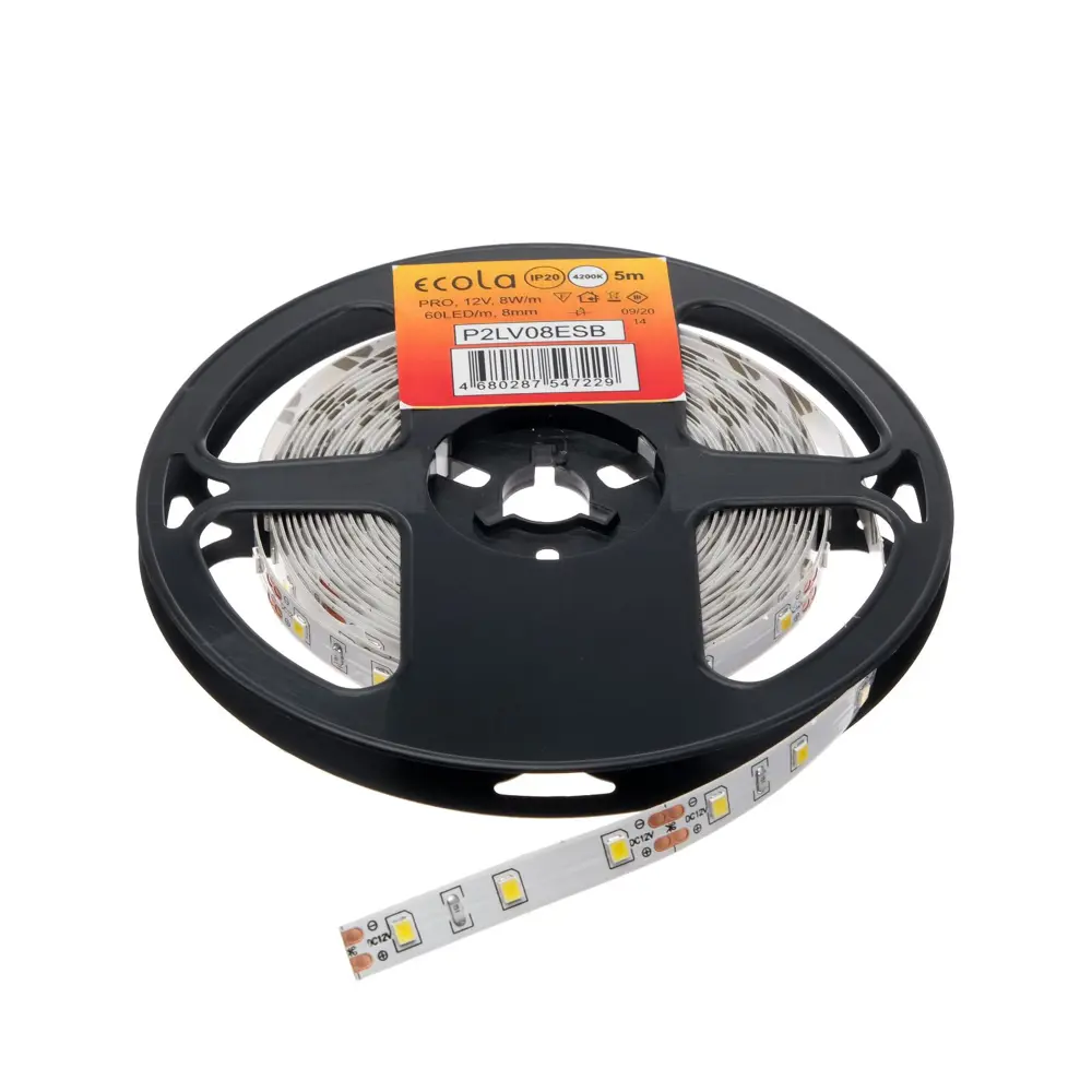 Фото 2 Светодиодная лента ECOLA 5501898 SMD 2835 60 диод/8 Вт/м 12 В IP20 5 м нейтральный белый свет Фото 2 Светодиодная лента ECOLA 5501898 SMD 2835 60 диод/8 Вт/м 12 В IP20 5 м нейтральный белый свет
