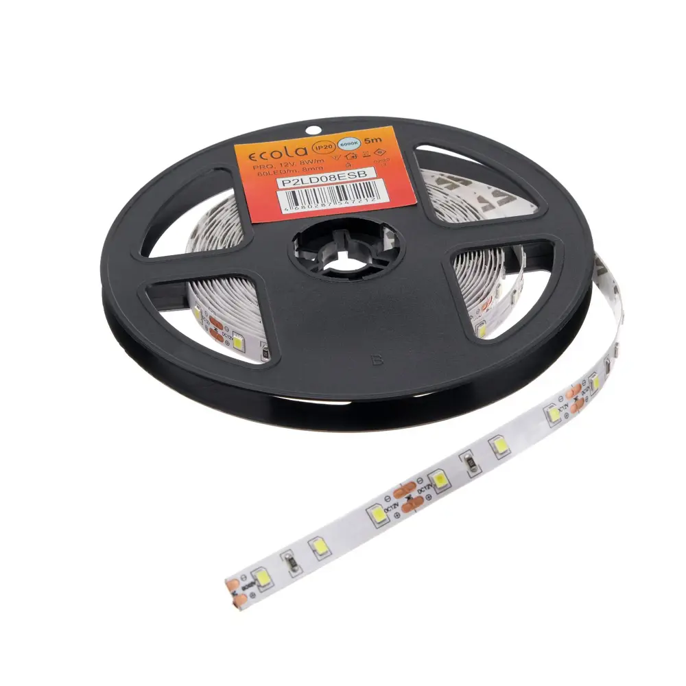 Фото 2 Светодиодная лента ECOLA 5501899 SMD 2835 60 диод/8 Вт/м 12 В IP20 5 м холодный белый свет Фото 2 Светодиодная лента ECOLA 5501899 SMD 2835 60 диод/8 Вт/м 12 В IP20 5 м холодный белый свет