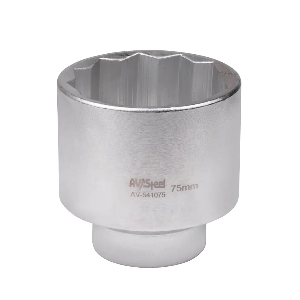 Фото Торцевая головка двенадцатигранная AV Steel AV-541075 1 дюйм 75 мм Фото Торцевая головка двенадцатигранная AV Steel AV-541075 1 дюйм 75 мм