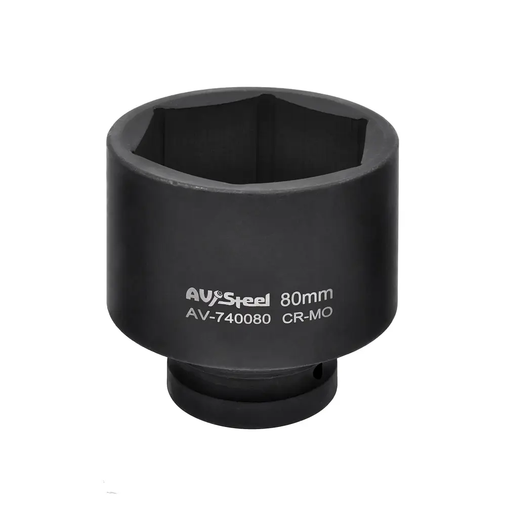 Фото Торцевая головка ударная шестигранная AV Steel AV-740080 1 дюйм 80 мм Фото Торцевая головка ударная шестигранная AV Steel AV-740080 1 дюйм 80 мм