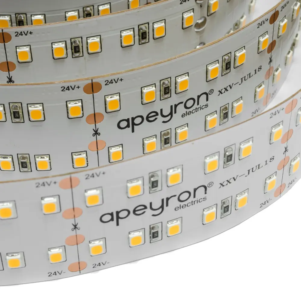 Фото 3 Светодиодная лента Apeyron универсальная SMD 2835 240 диод 38 Вт/м 24 В 20 мм IP20 5 м дневной белый свет Фото 3 Светодиодная лента Apeyron универсальная SMD 2835 240 диод 38 Вт/м 24 В 20 мм IP20 5 м дневной белый свет