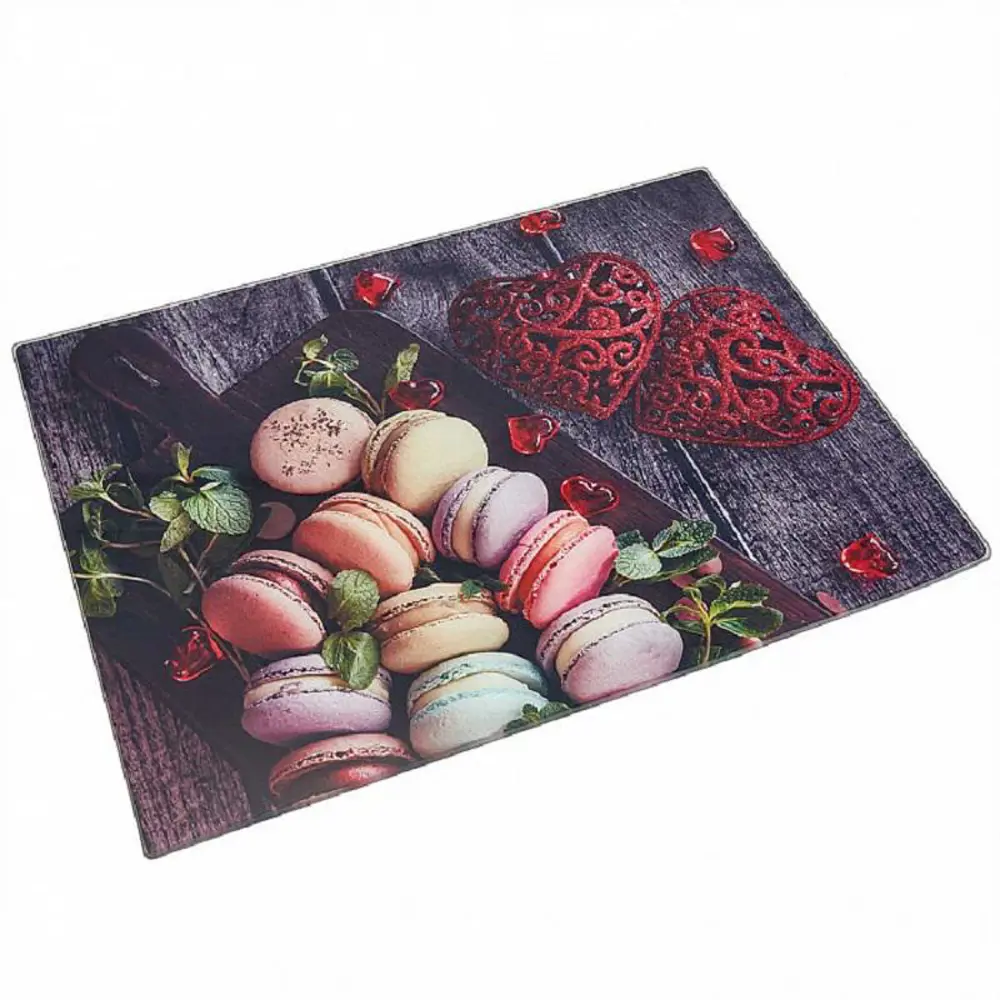 Фото Разделочная доска Alpenkok Макаронс и Love 31x40.5 см стекло цвет разноцветный Фото Разделочная доска Alpenkok Макаронс и Love 31x40.5 см стекло цвет разноцветный